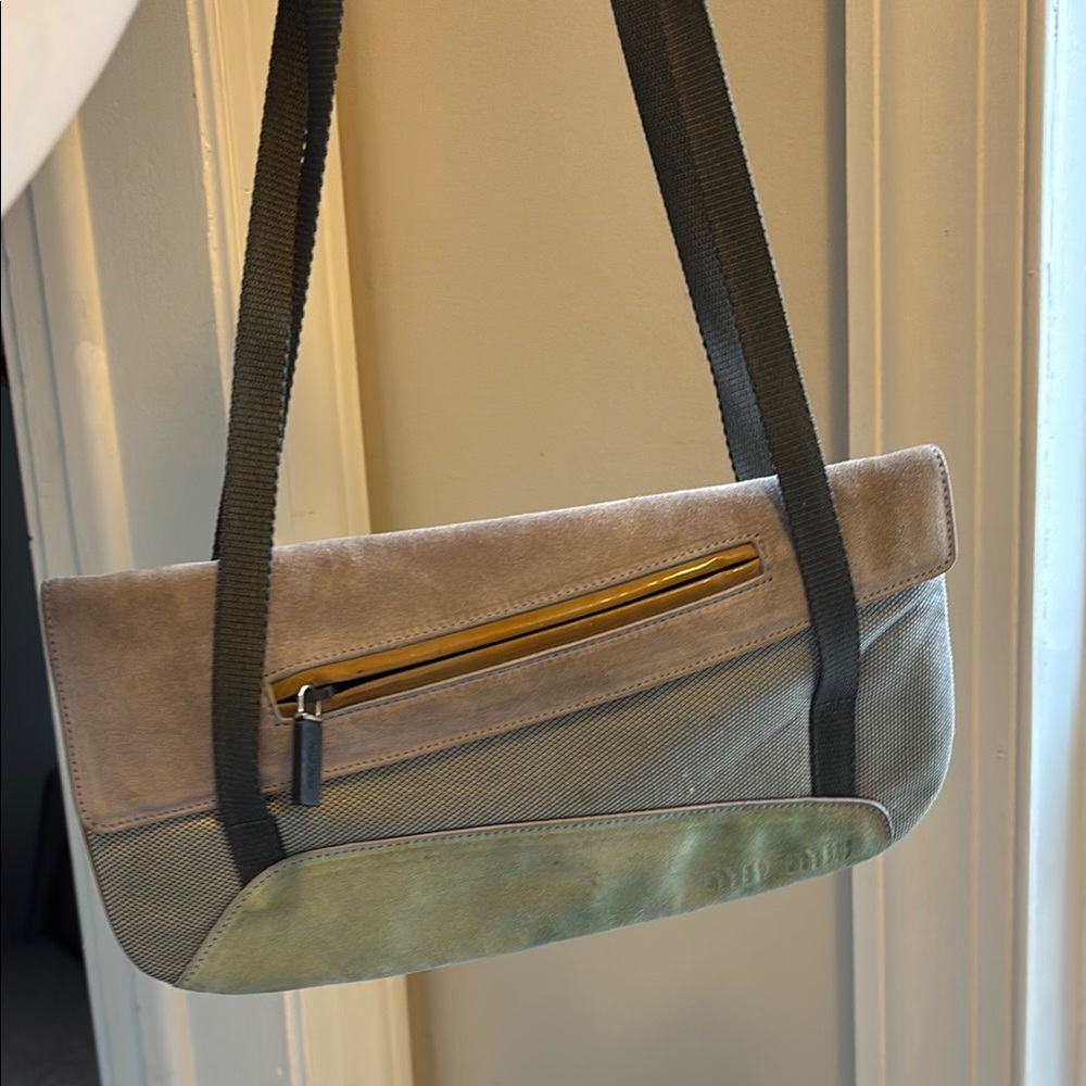 Vintage Miu Miu Shoulder Bag Multicolored Suede